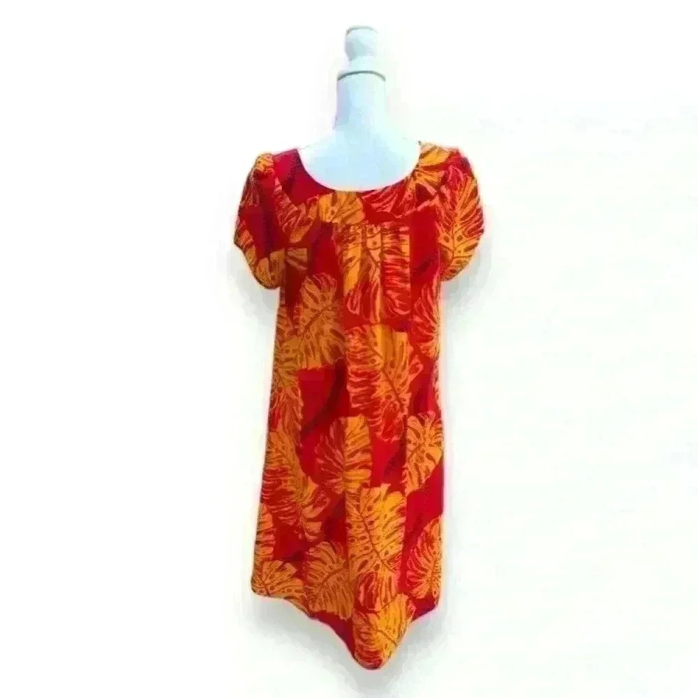 Hawaiian Tropical Leaf House Dress Royal Creation Made in Hawaii Size XL​ - Picture 3 of 5